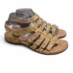 Vionic Harissa Cork Strappy Sandals Womens size 8 Beige Arch Support Comfort